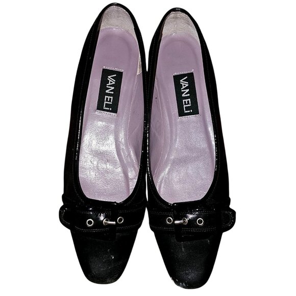 Vaneli Women's Black Patent Leather Pumps With Buckle Detail Size 7 1/2 M - Picture 1 of 9